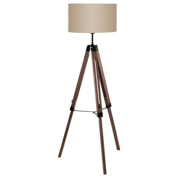 Eglo 94326 stojací svítidlo Lantada 1x60W | E27 - krémová, dřevo