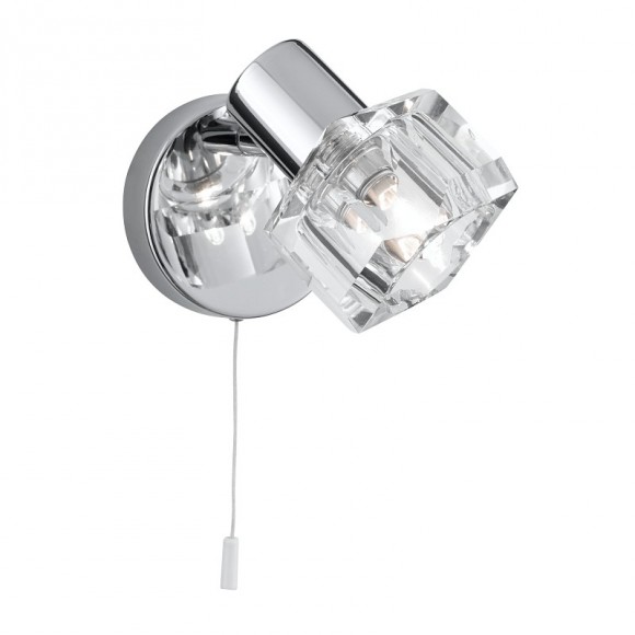 Searchlight 3761CC LED nástěnné svítidlo Triton 1x4W | 300lm | 3000K - tahový spínač, chrom, sklo