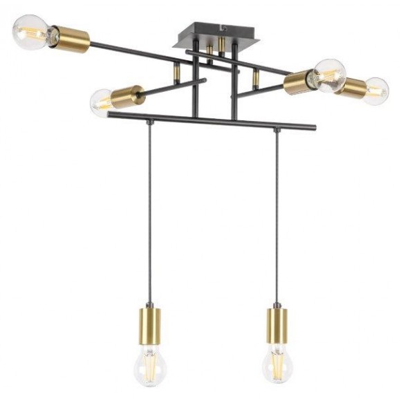 Rabalux 2116 závěsné stropní svítidlo Lanny 6x40W | E27 - černá, zlatá