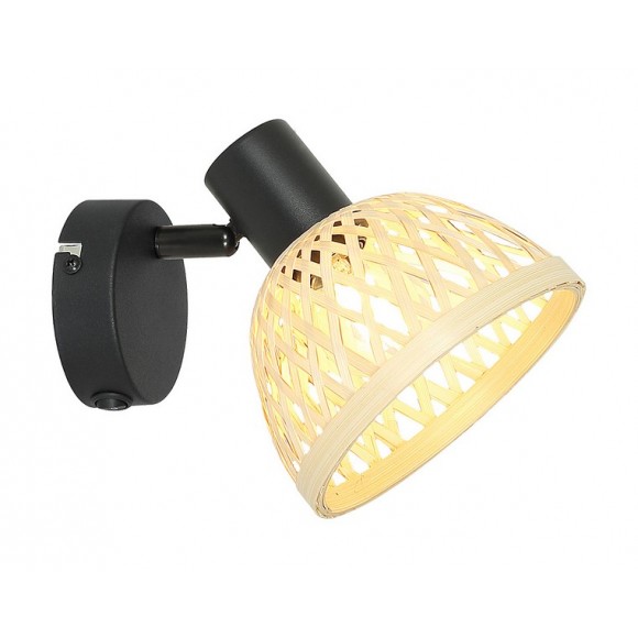 Rabalux 3133 nástěnné svítidlo Rattan 1x15W | E14 - černá, přírodní
