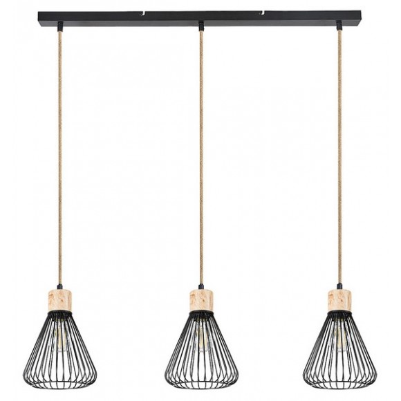 Rabalux 3149 závěsné stropní svítidlo Farfalle 3x40W | E27 - přírodní, černá