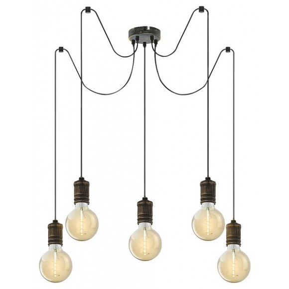 Rabalux 3218 závěsné stropní svítidlo Fidel 5x25W | E27 - antická zlatá