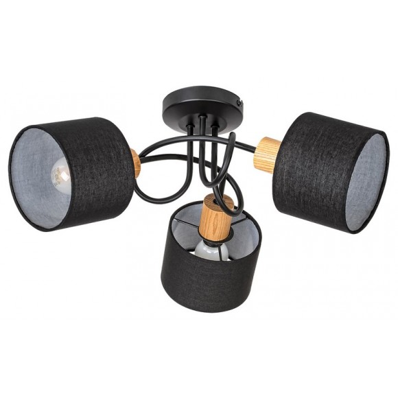 Rabalux 3246 přisazené stropní svítidlo Miguel 3x40W | E14 - černá, dřevo