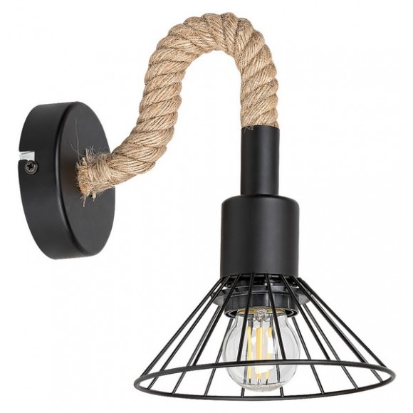 Rabalux 5270 nástěnné svítidlo Daryl 1x40W | E27 - přírodní, černá