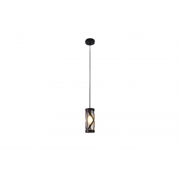 Rabalux 5338 závěsný lustr Oberon 1x40W | E14 | IP20 - kávová, jantarové sklo