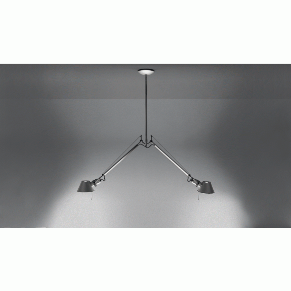stropní a svítidlo Artemide Tolome braccio due E27 2x77W - stříbrná