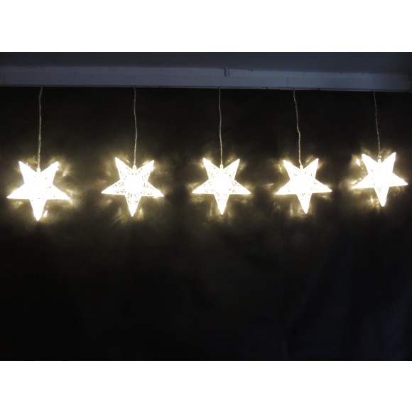 LED vánoční řetěz - 3D HVĚZDY 32278 délka 2 m, IP44 pro venkovní i vnitřní použití