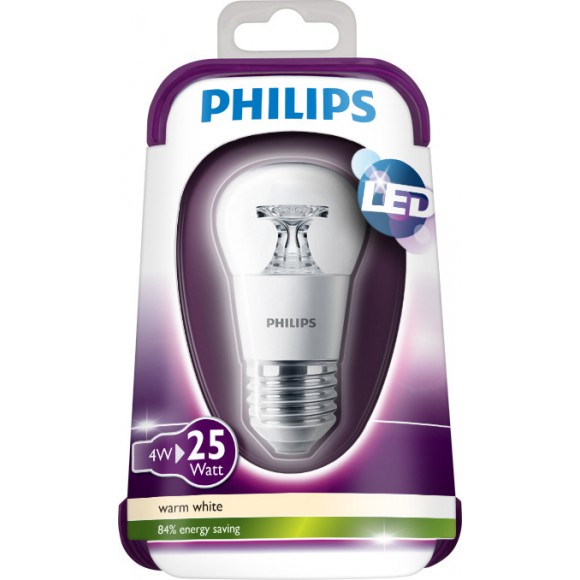 Philips LED žárovka 4W (25W) | E27 | 250lm | 2700K | WW 230V P45 CL ND - čirá