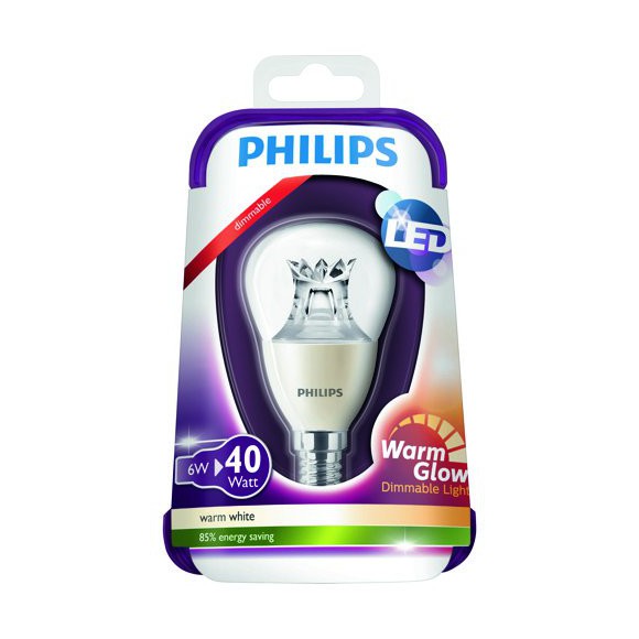 Philips LED žárovka Warmglow 6W (40W) | E14 | 470lm | 2200-2700K | WW 230V - čirá