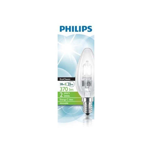 halogenová žárovka Philips Halogen Classic 28W E14 230V B35 CL 1CT/15