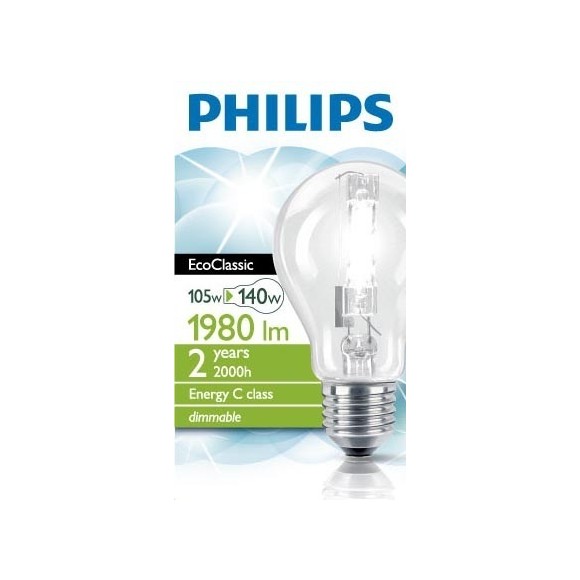 halogenová žárovka Philips Halogen Classic 105W E27 230V A55 CL 1CT/1