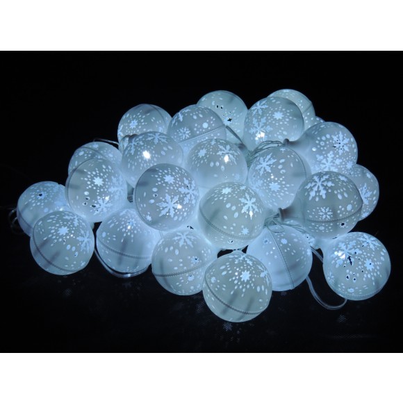 LED vánoční řetěz - SNĚHOVÉ KOULE 32322 délka 7,5 m, IP44 pro venkovní i vnitřní použití