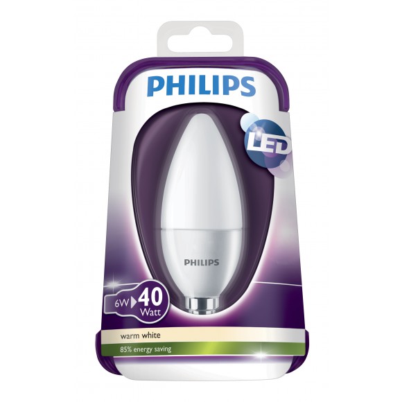 LED žárovka Philips 6W (40W) E14 WW 230V B39 FR ND/4, bílá