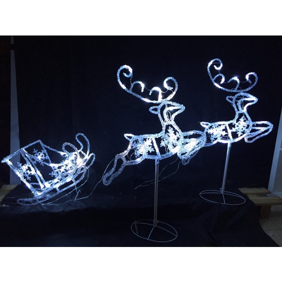 Sobi se sáňkami akryl 120 LED