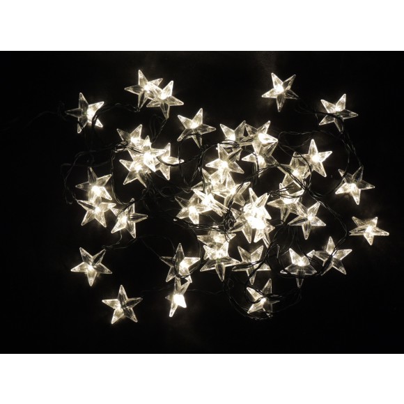 LED vánoční řetěz – hvězdy – teplá bílá 31837 délka 6m, IP44 pro venkovní i vnitřní použití