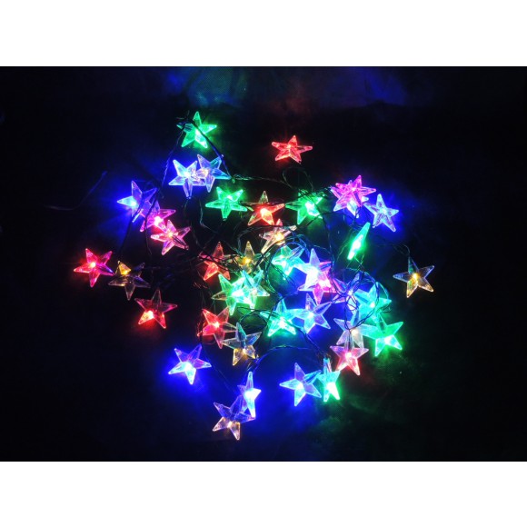 LED vánoční řetěz – hvězdy - multicolor 31851 délka 6 m, IP44 pro venkovní i vnitřní použití