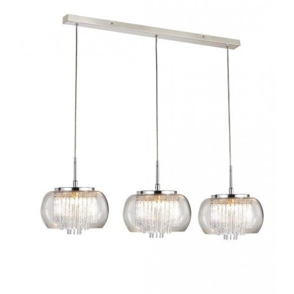 Azzardo AZ2453 závěsné stropní svítidlo Quince 3 Line závěsný lustr 3x40W | G9 | IP20 - čiré sklo, chrom