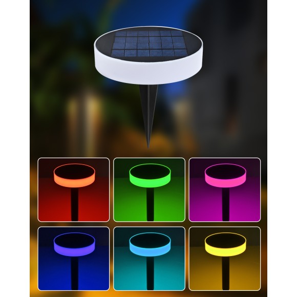 Immax NEO 07910L LED solární venkovní zapichovací svítidlo ROUND | 1W integrovaný LED zdroj | 401lm | rgbK