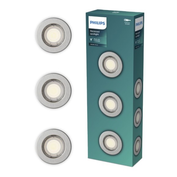 Philips 8721103037114 sada zápustných svítidel Peridot GU10 | chrom