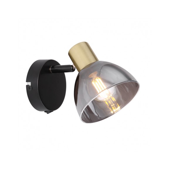 Globo 54305-1 nástěnné svítidlo Jay 1x25W | E14 - černá, mosaz