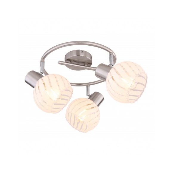 Globo 54025-3 přisazené stropní svítidlo Willy 3x40W | E27 - matný nikl, bílá