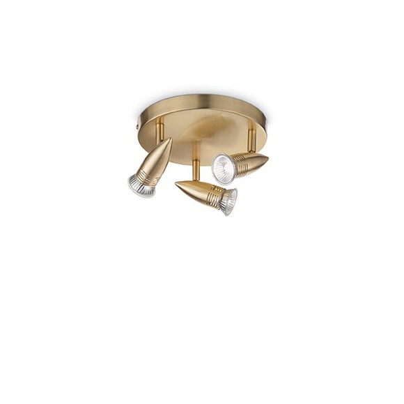 přisazené stropní svítidlo bodové Ideal lux Alfa PL3 3x50W GU10 - mosaz