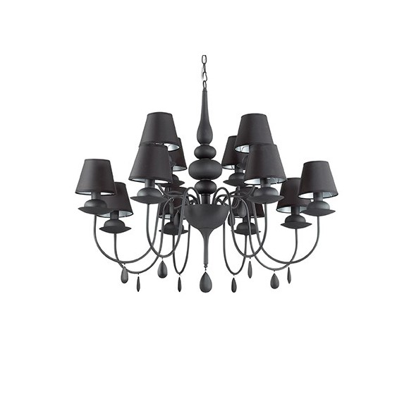 závěsné svítidlo Ideal lux Blanche SP12 Nero 12x40W E14 - designová historie