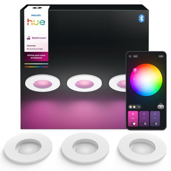 Philips Hue  8721103072900 LED sada zápustných svítidel Xamento  | 4W GU10 | 350lm | 2000-6500K | rgb - barevné | stmívač | bílá