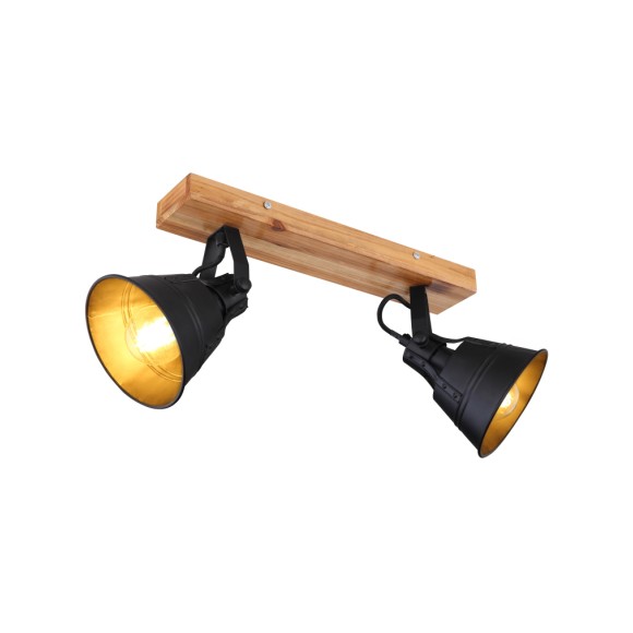 Globo 15466S-2 přisazené stropní bodové svítidlo Günther 2x60W | E27 - černá. dřevo
