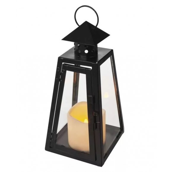 Emos DCLV18 LED vánoční dekorace - lucerna se svíčkou 0,06W | 3xAAA | 2100K | IP20 - vintage, černá