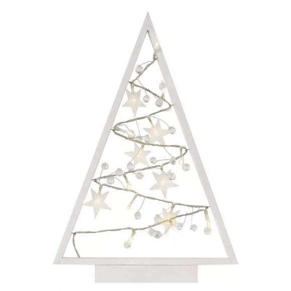 Emos DCWW27 LED vánoční dekorace - stromeček 0,45W | 15LED | 2xAA | 2700K | IP20 - teplá bílá, časovač, bílá