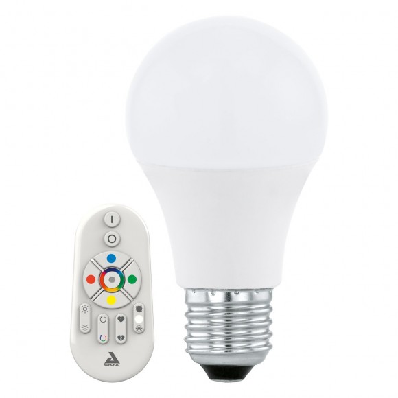 Eglo 11585 stmívatelná žárovka 1x9W | E27 | RGBW | 806lm | 2700-6500K - dálkové ovládání, bílá