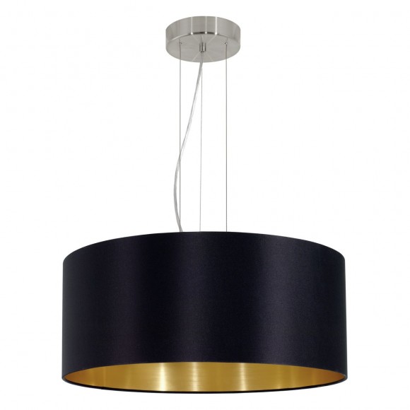 Eglo 31605 závěsné svítidlo Maserlo 3x60W | E27 - černá, zlatá