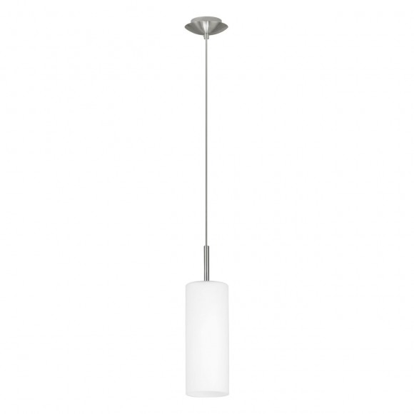 Eglo 85977 závěsný lustr Troy 3 1x60W | E27 - matný nikl, bílá