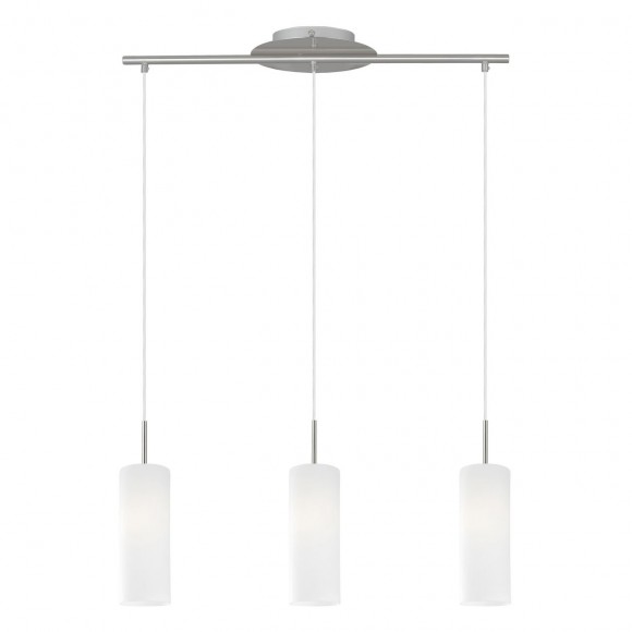 Eglo 85978 závěsný lustr Troy 3 3x60W | E27 - matný nikl, bílá