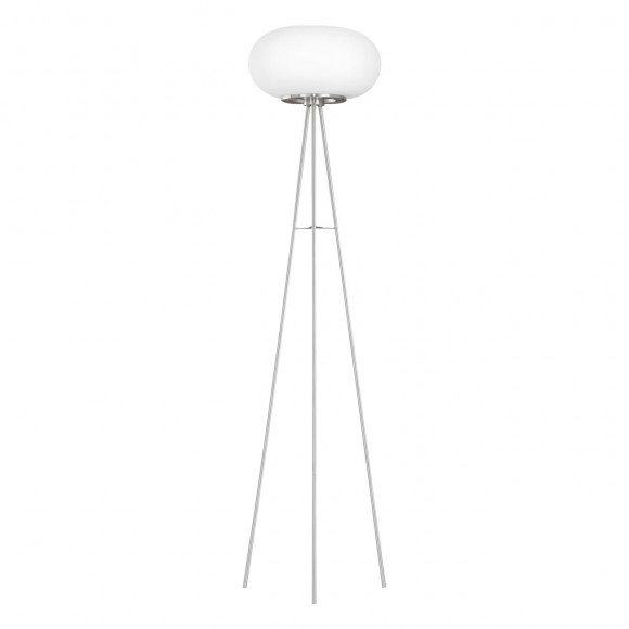 Eglo 86817 stojací lampa Optica 2x60W | E27 - matný nikl, bílá