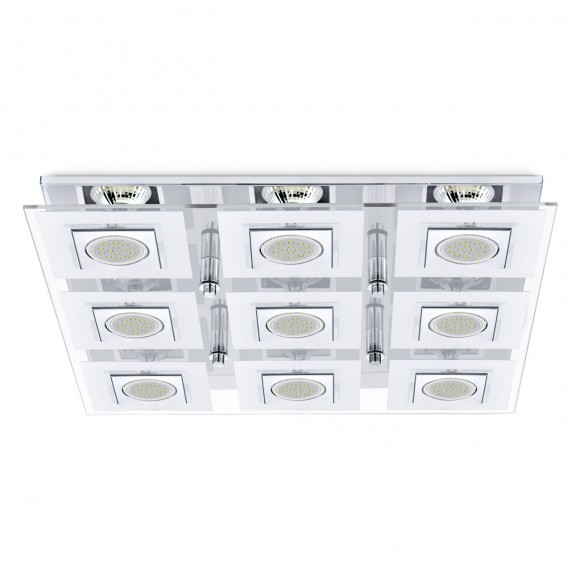 Eglo 92877 LED stropní svítidlo Cabo 9x3W | GU10 | 2160lm | 3000K - bílá, chrom