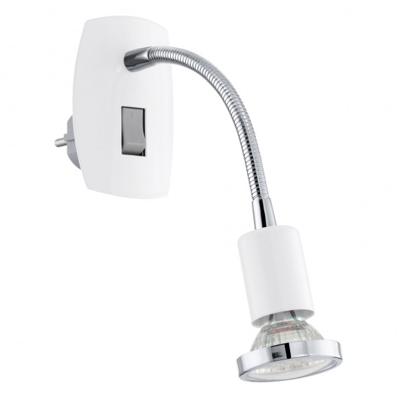 Eglo 92934 LED svítidlo do zásuvky Mini 4 1x3W | GU10 | 240lm | 3000K - ohebné rameno, bílá, chrom