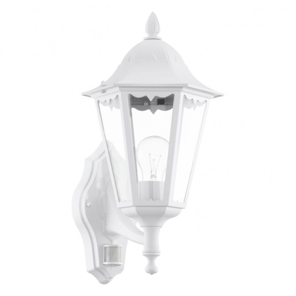 Eglo 93447 venkovní ​​nástěnné svítidlo s pohybovým čidlem Navedo 1x60W | E27 | IP44 - bílá