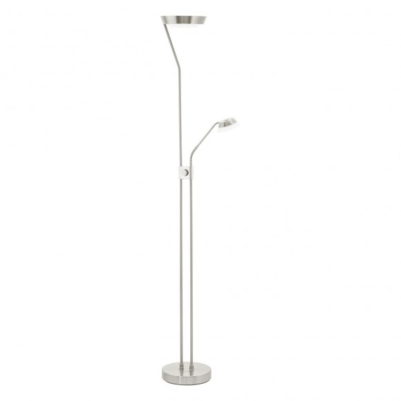 Eglo 93713 LED stojací svítidlo Sarrione 1x17,3W+1x2,9W+4,5W | 1600lm+270lm+440lm | 3000K - stmívatelné, matný nikl