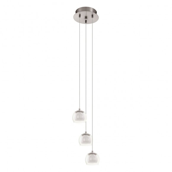 Eglo 94318 LED závěsné svítidlo Ascolese 3x3,3W | 1020lm | 4000K - matný nikl, jantar, bílá