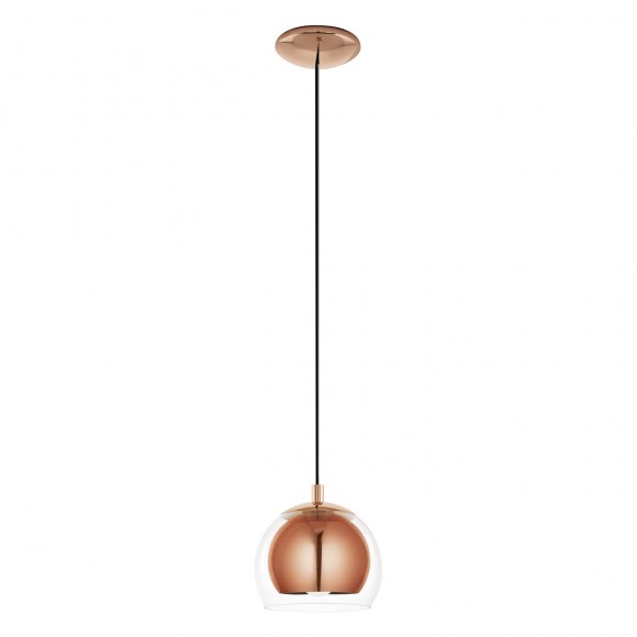 Eglo 94589 závěsné svítidlo Rocamar 1x60W | E27 - měďěná, čiré sklo
