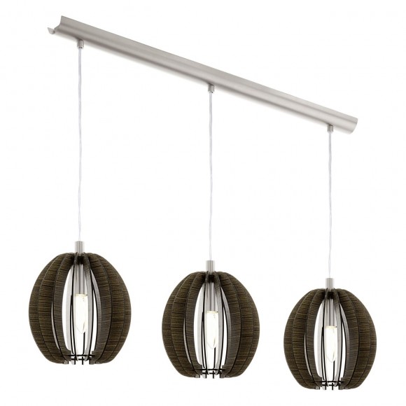 Eglo 94641 závěsné svítidlo Cossano 3x40W | E14 - matný nikl, hnědá