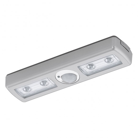 Eglo 94686 LED orientační svítidlo na baterie s pohybovým čidlem Baliola 4x1W | 3000K - stříbrná