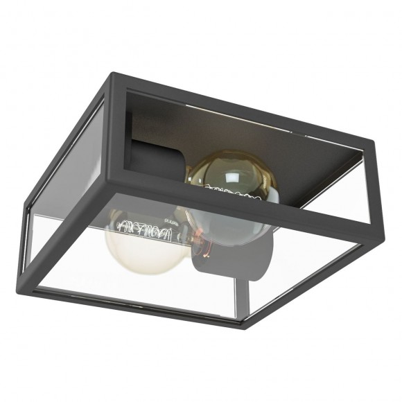 Eglo 94832 venkovní přisazené stropní ​​svítidlo Alamonte 1 2x60W | E27 | IP44 - černá