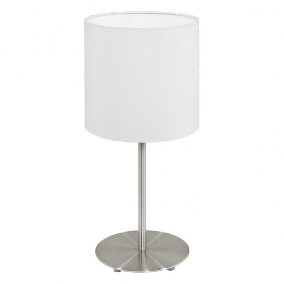 Eglo 95725 stolní svítidlo Paster 1x40W | E14 - matný nikl, bílá