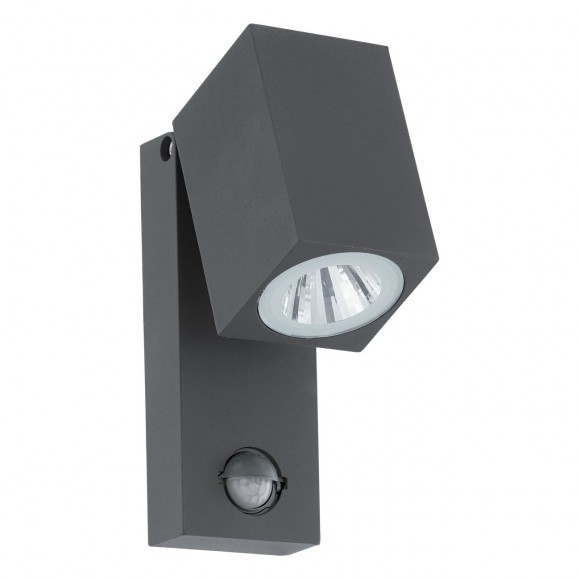 Eglo 96286 LED nástěnné svítidlo Sakeda s pohybovým čidlem 1x5W | 650lm | 3000K | IP44 - antracit