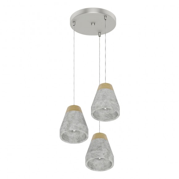 Eglo 95526 závěsné svítidlo Tarega 3x60W | E27 - šedá, hnědá