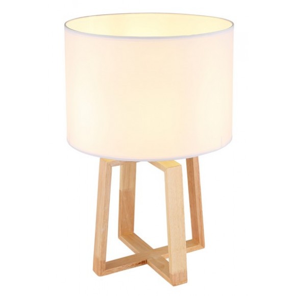 Globo 21621 stolní svítidlo Iga 1x40W | E14 - bílá, dřevo