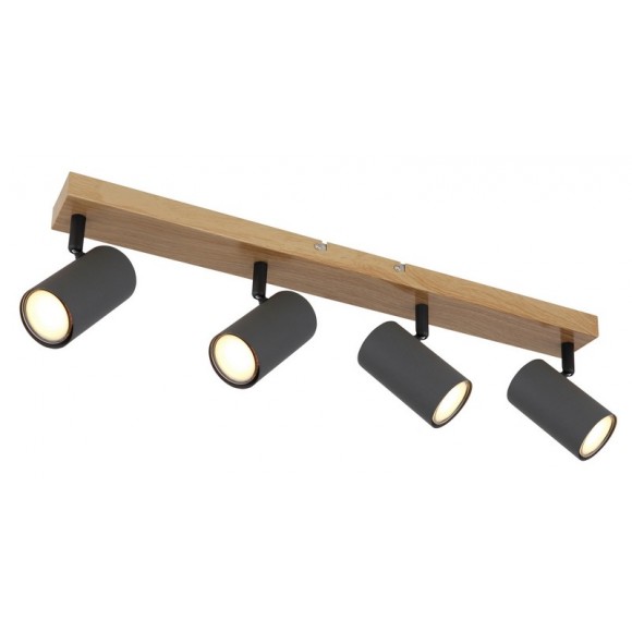 Globo 57911-4G přisazené stropní bodové svítidlo Robby 4x35W | GU10 - černá, dřevo